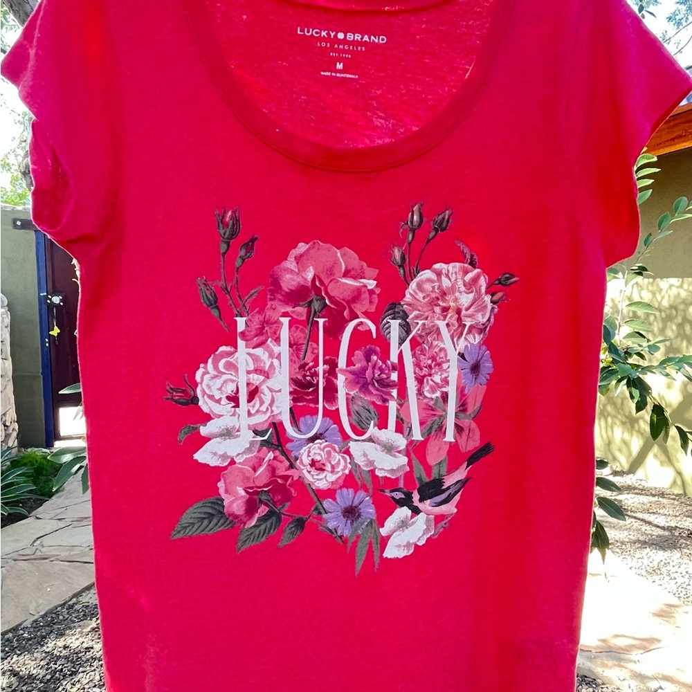 Lucky Brand short sleeved  Red Tee